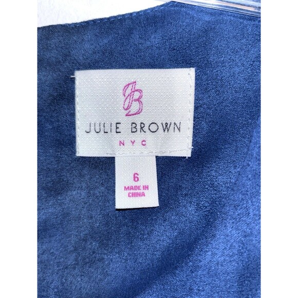 Julie Brown NYC Women's Color Block Lined Sheath Sleeveless Dress Size 6 Navy - Picture 2 of 6